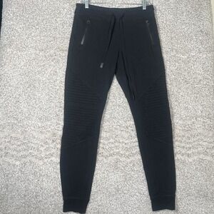 Alo Yoga Moto Jogger Pants Men's Medium Black Ribbed Biker Activewear Sweatpants